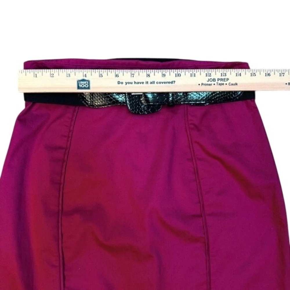 Worthington Women's Size 12 Magenta Pencil Skirt Belted Pleated Business Casual‎